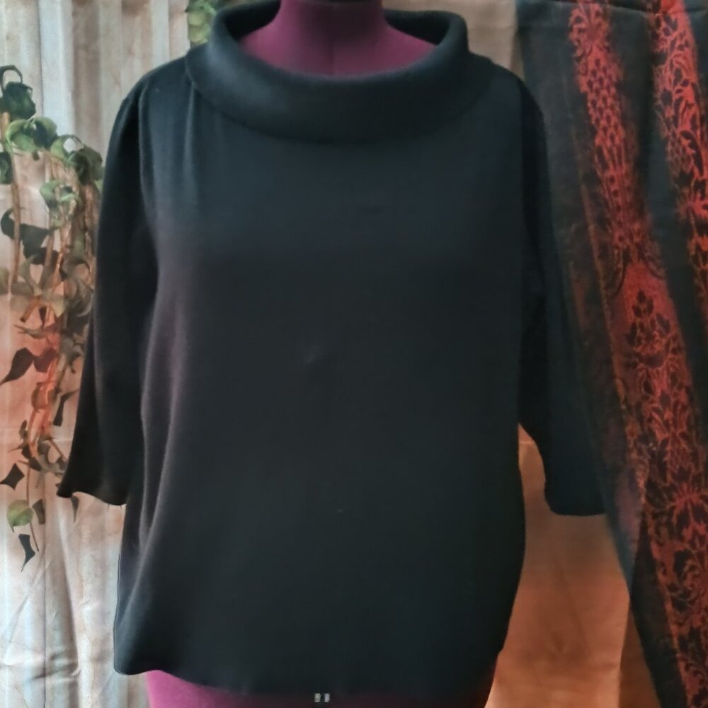 EUC: Rafaella 2X Black Cowl Neck Knit Sweater